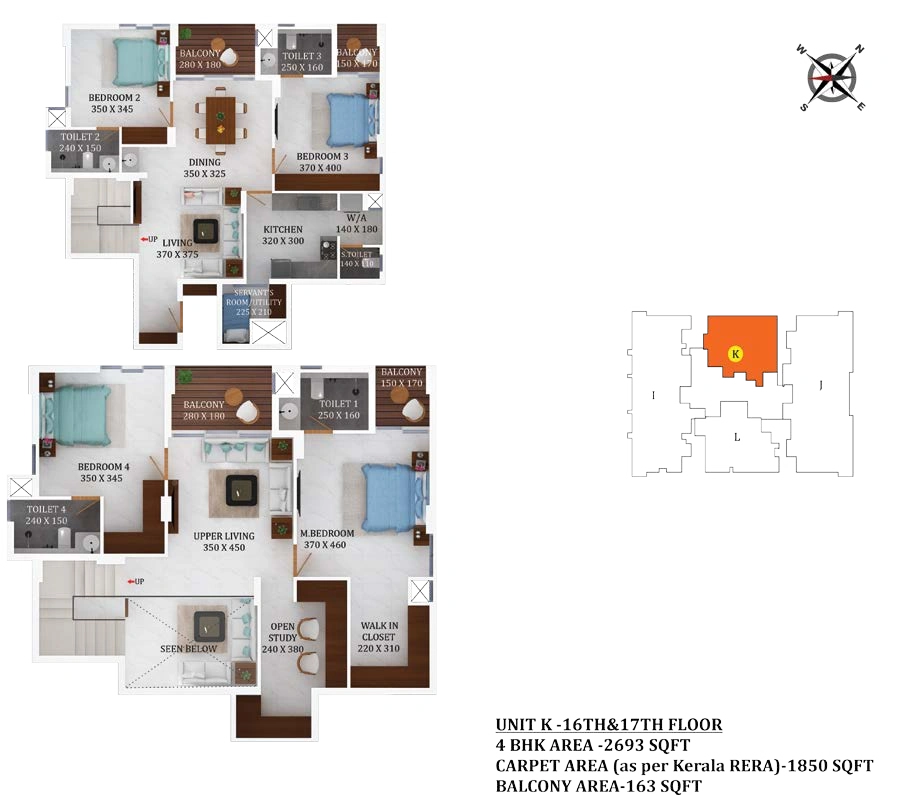 4 BHK Duplex 2693 sqft floor plan Queens Gateway