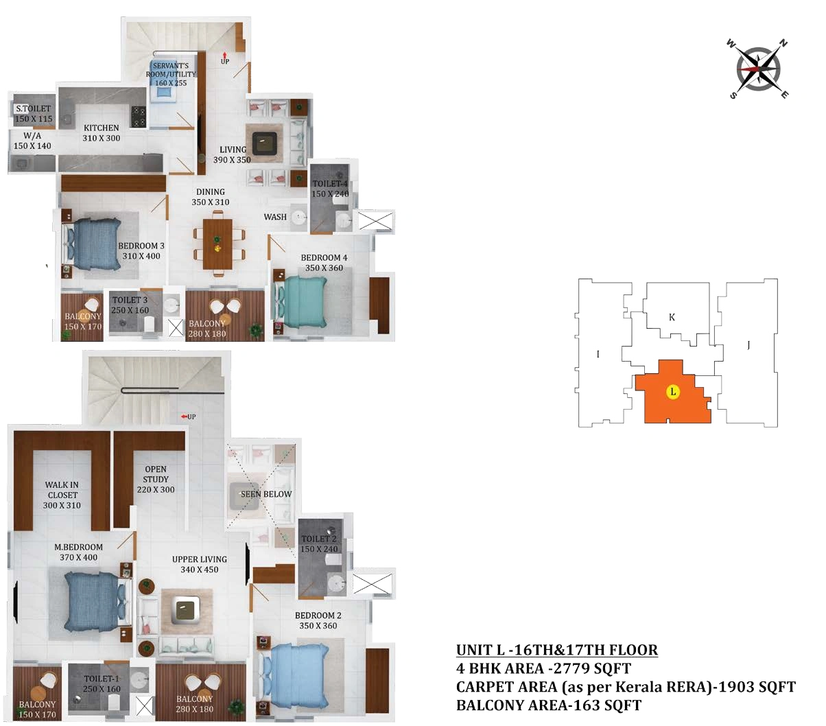 4 BHK Duplex 2779 sqft floor plan Queens Gateway